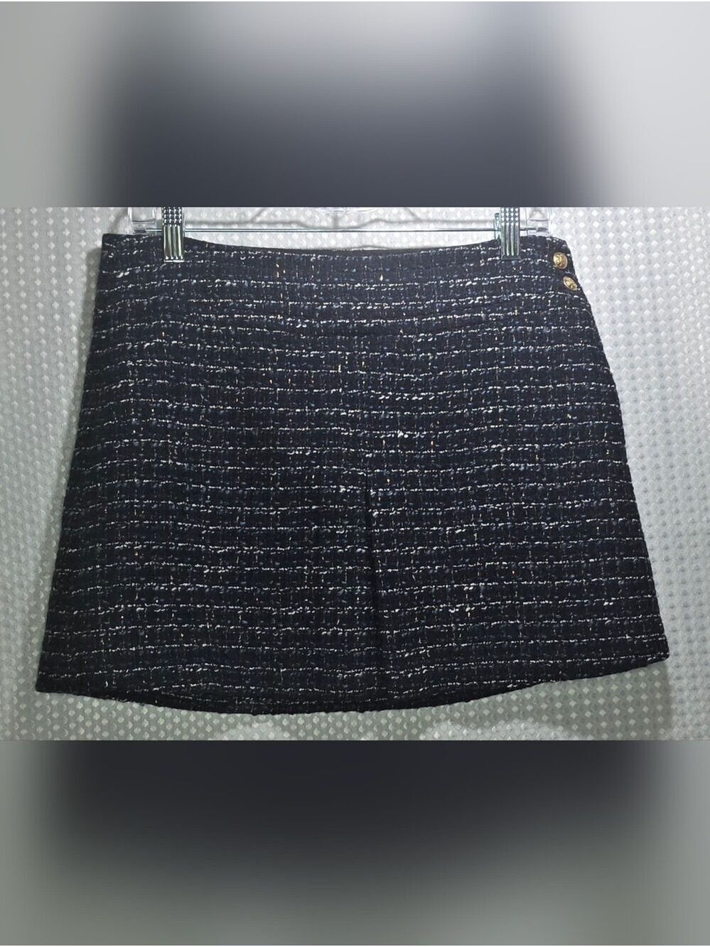 J.Crew Tessilgod Italian Tweed Mini Skirt 4 Navy Quiet Luxury - Picture 12 of 14